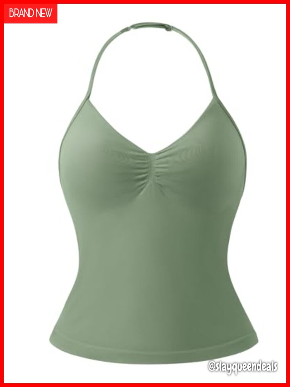 Halter Workout Top Backless Tank Adjustable Strap Built-in Bra